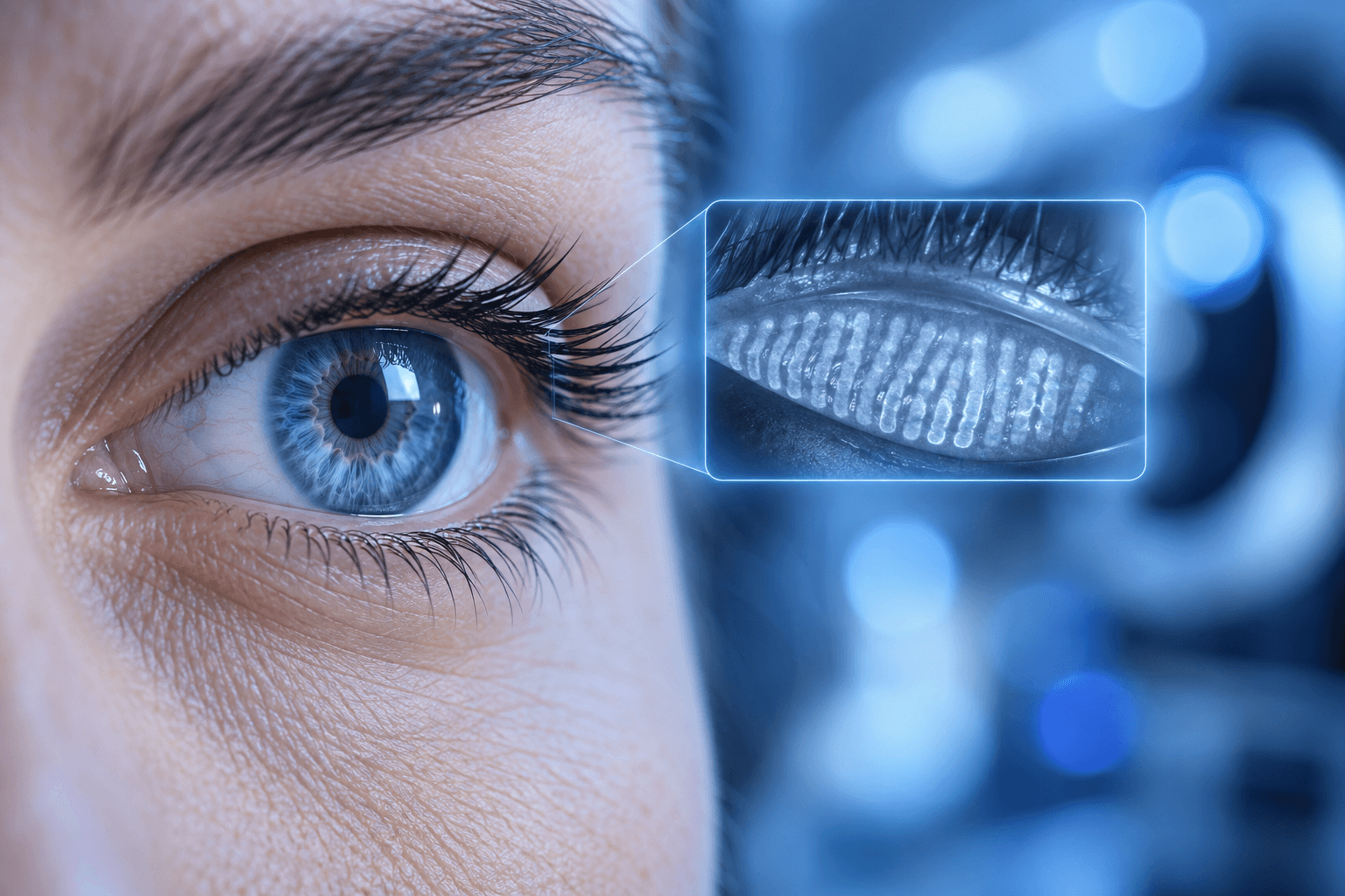 Infrared-style eye imaging illustration