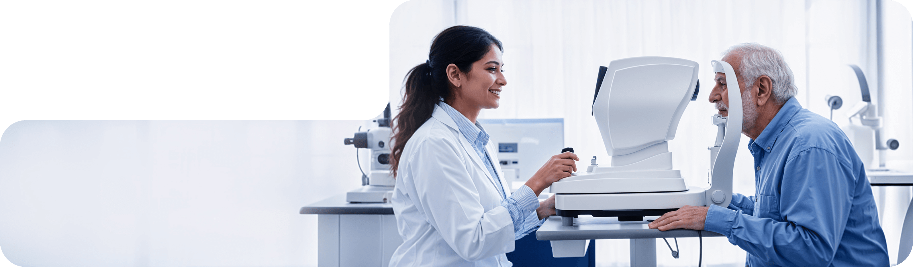 Doctor performing eye exam