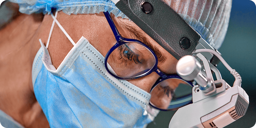 Patient undergoing LASIK eye procedure