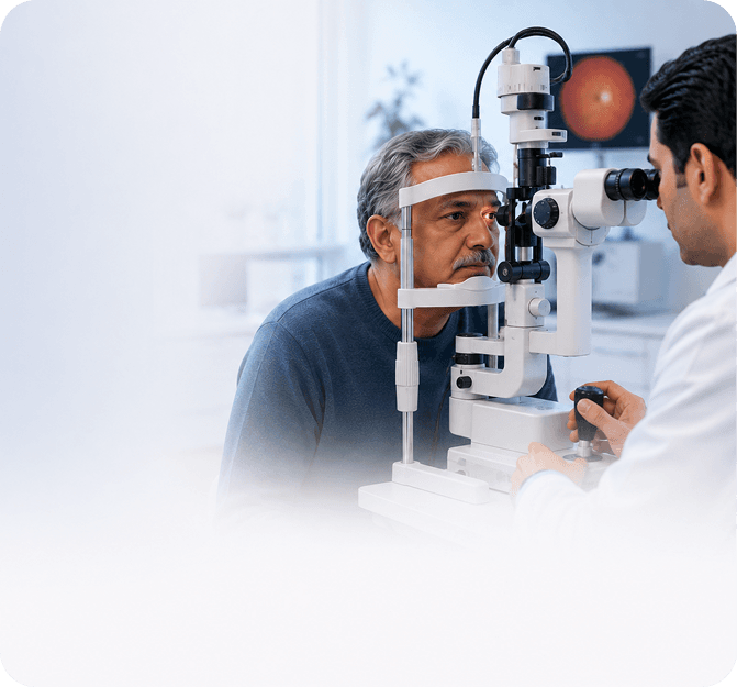 Visual acuity test for retina diagnosis