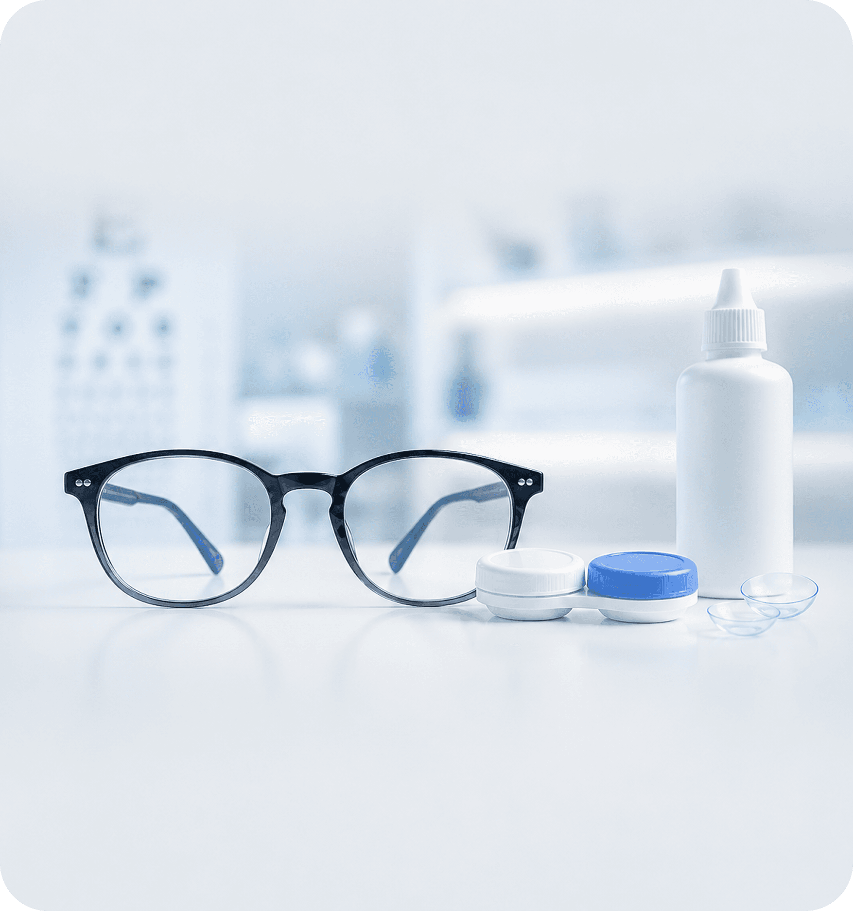 Glasses and soft contact lenses for keratoconus