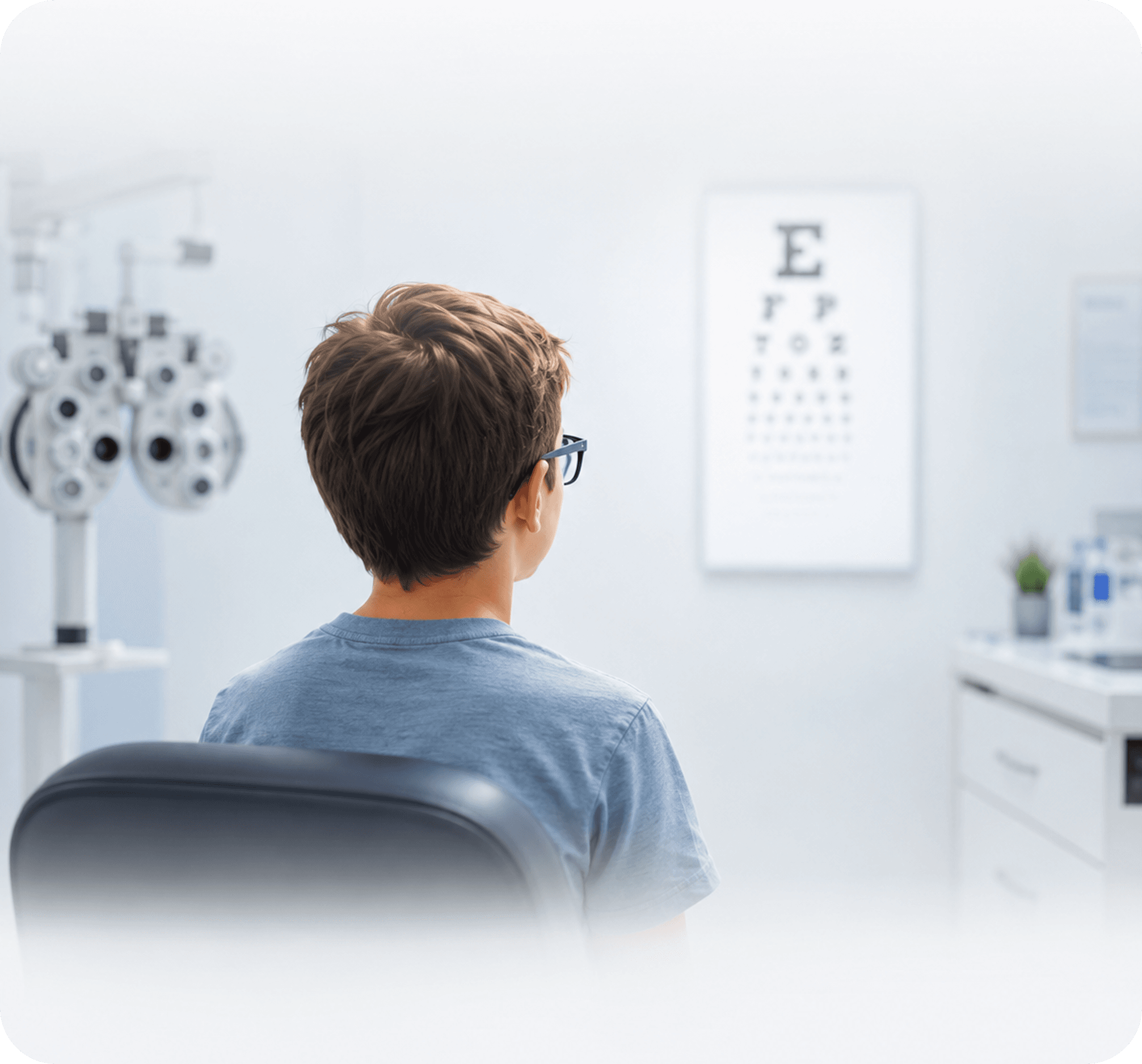 Visual acuity test for squint diagnosis